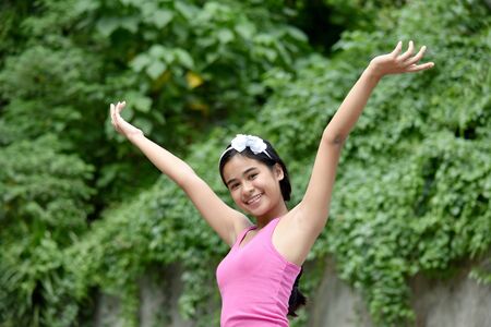 A Cute Asian Female Dancingの写真素材