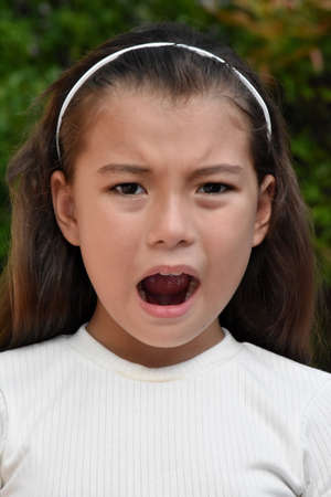 A Mad Filipina Girl Child Closeupの写真素材