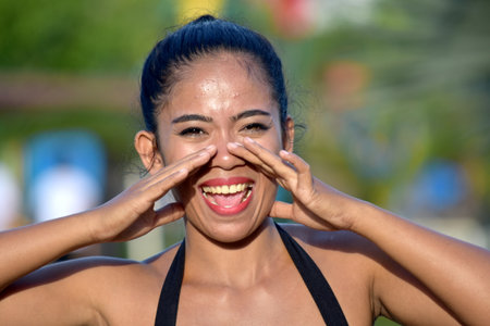 An Attractive Minority Female Talkingの写真素材