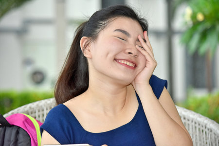 A Woman And Laughterの写真素材