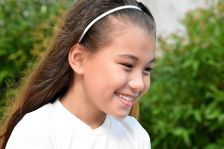 Philippina Female Child And Laughter Outdoorsの写真素材