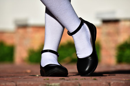 A Black Shoes And White Socksの写真素材