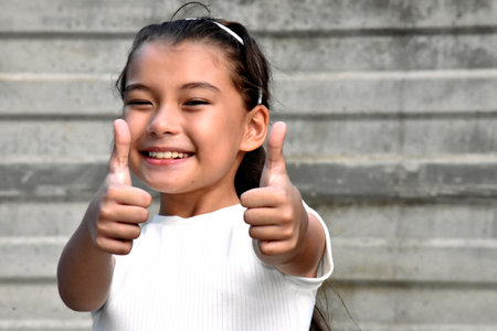 A Proud Asian Child Girlの写真素材