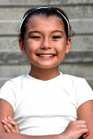 Portrait Of Cute Asian Child Girlの写真素材