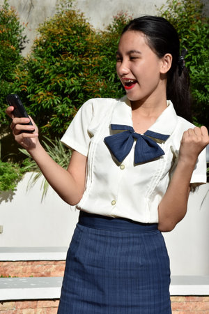 A Youthful Female And Excitementの写真素材
