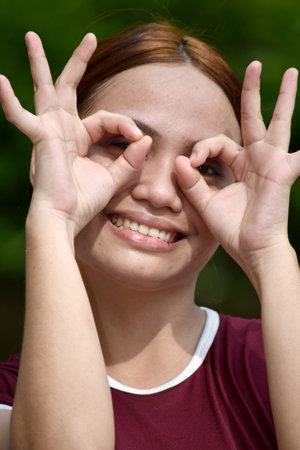 A Youthful Adult Female Searchingの写真素材