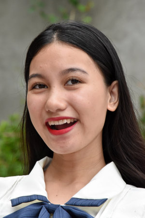 A Smiling Young Asian Womanの写真素材