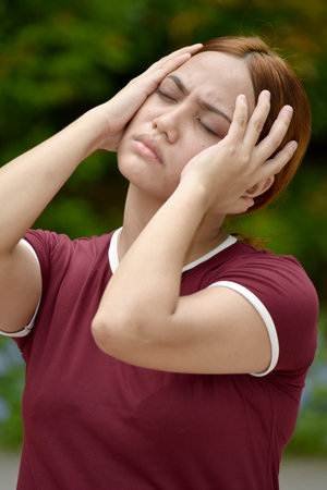 An Adult Female And Anxietyの写真素材