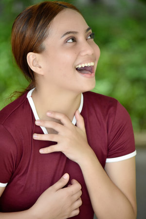 A Laughing Youthful Redhead Femaleの写真素材