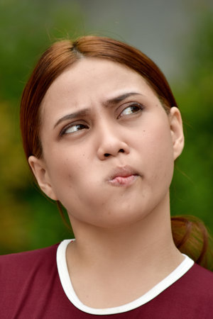 A Filipina Female And Confusionの写真素材