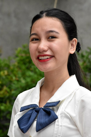 A Smiling Female Filipina Womanの写真素材
