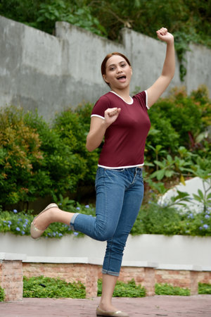 Pretty Minority Woman And Happiness Standingの写真素材