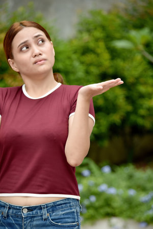 An Attractive Female And Confusionの写真素材