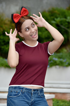 A Silly Attractive Diverse Femaleの写真素材