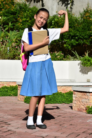 Strong Pretty Minority Person Wearing Skirt Standingの写真素材