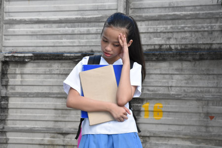 Young Diverse Female Student And Anxietyの写真素材