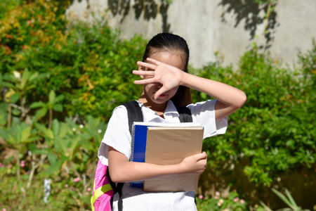 A Female Student Sunny Dayの写真素材