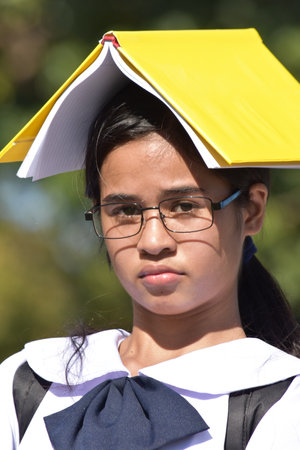 Stubborn Pretty Minority Person Wearing Glassesの写真素材