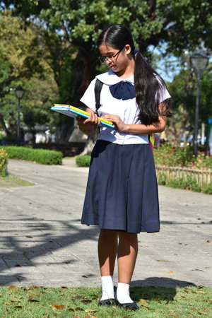 A  Wearing Skirt Standingの写真素材