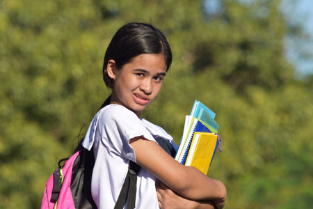 A Minority Girl Student And Confusionの写真素材