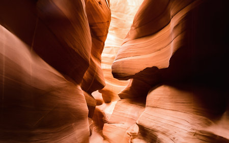 Stunning slot canyons of the Lower Antelope Canyon in Page Arizona. usa