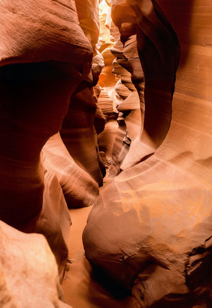 Stunning slot canyons of the Lower Antelope Canyon in Page Arizona. usa