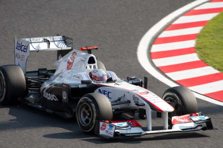 SUZUKA, JAPAN - OCTOBER 7 : Kamui Kobayashi of Sauber during free practice at 2011 Formula 1 Japanese Grand Prix on October 7, 2011 in Suzuka, Japan.のeditorial素材