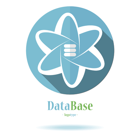 Database logo for sites, startup, blue and white design, vector illustrationのイラスト素材