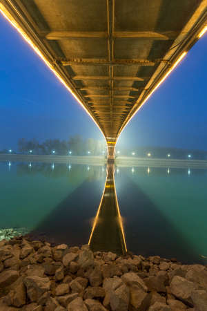 Bridge in the fog that leads nowhere