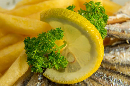 lemon slice with parsley