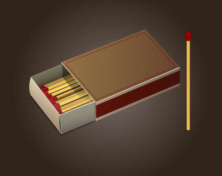 Matchbox and Matches. Illustrationのイラスト素材