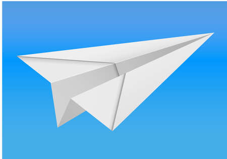 illustration of origami paper airplane on white backgroundのイラスト素材