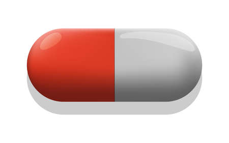 Medical pill opaque on white backgroundのイラスト素材