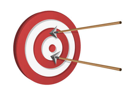 Wooden Arrows Hitting A Target illustrationのイラスト素材
