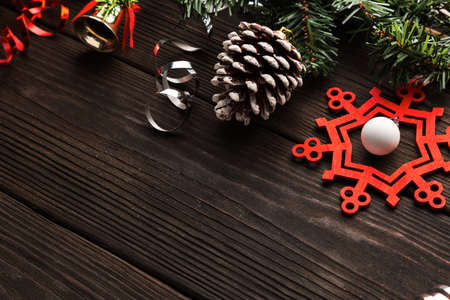 Background for Christmas greeting card or list of gifts for celebrating. Copy space for text, new...