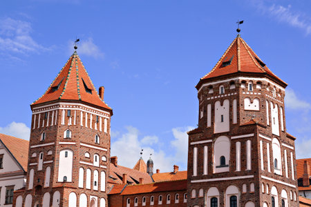 Belarus. Towers of Mir Castleのeditorial素材