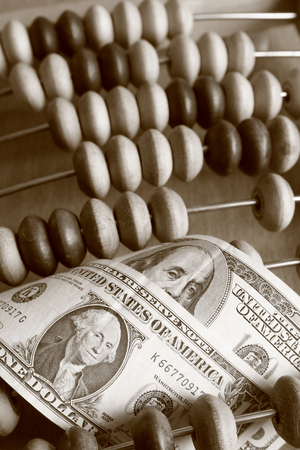 Money and abacusの写真素材