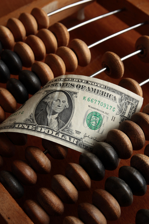 Money and abacusの写真素材