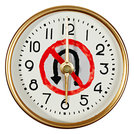 Concept about impossibility to turn time back