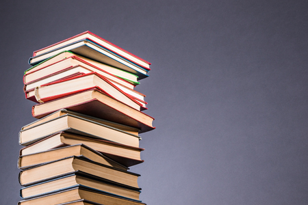 Books isolated on a gray backgroundの写真素材