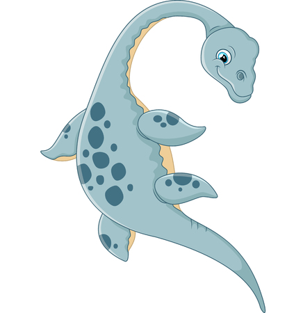 Cute plesiosaurus cartoonのイラスト素材