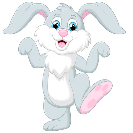 Happy rabbit cartoonのイラスト素材