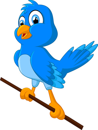 cute blue birdのイラスト素材