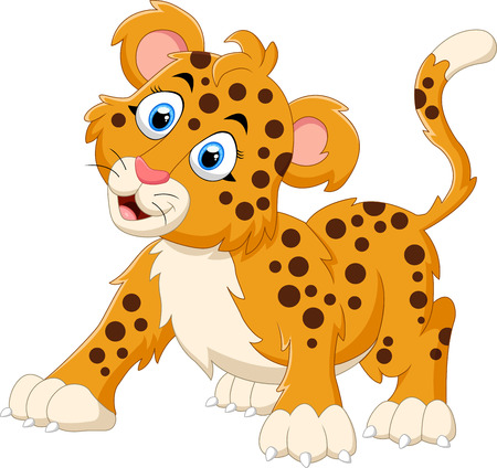 cute leopard cartoonのイラスト素材