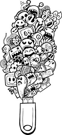 cartoon doodle-hand drawingのイラスト素材