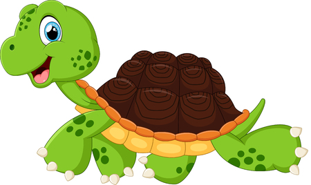 Happy turtle walkingのイラスト素材