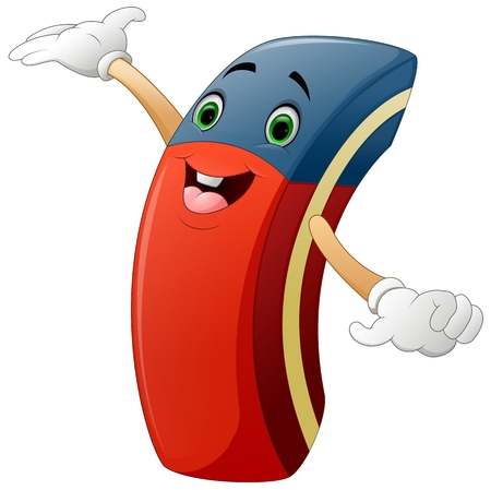 Cartoon eraser raising his handのイラスト素材