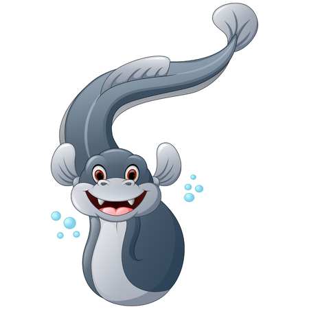 Electric eel cartoonのイラスト素材