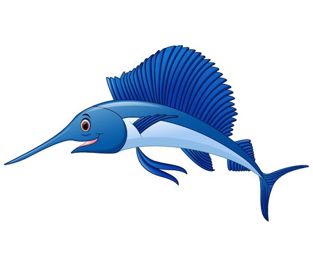 illustration of marlin fish cartoonのイラスト素材