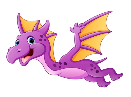 Cute dragon flyingのイラスト素材